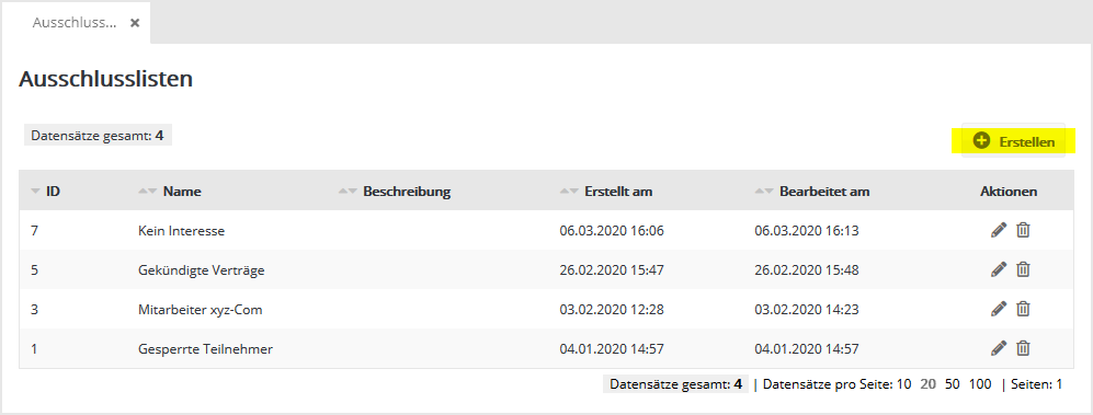 Abonnentenlisten in mailworxx